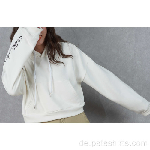 Kurze Design Hoodies mit Volltonfarbe